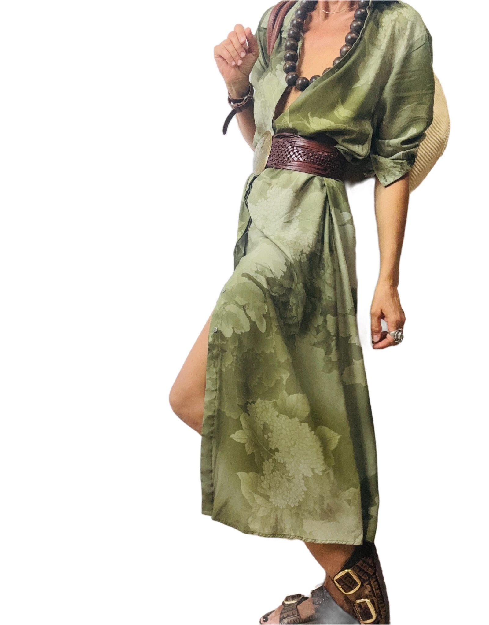 Robe longue été boutonnée